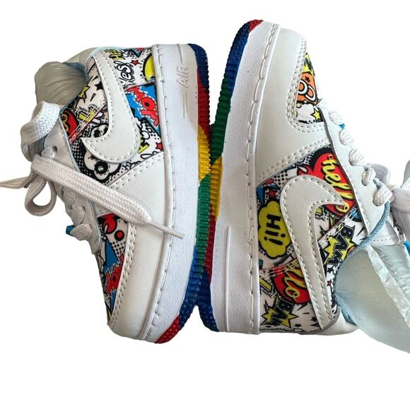 7C Toddler Nike Air Force 1 Custom Graffiti Comic Pop Art | ONE OF A KIND - Picture 7 of 15
